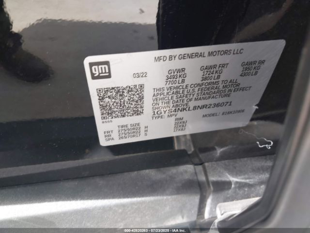 2022 CADILLAC ESCALADE ESV 1GYS4NKL8NR236071 Photo 8