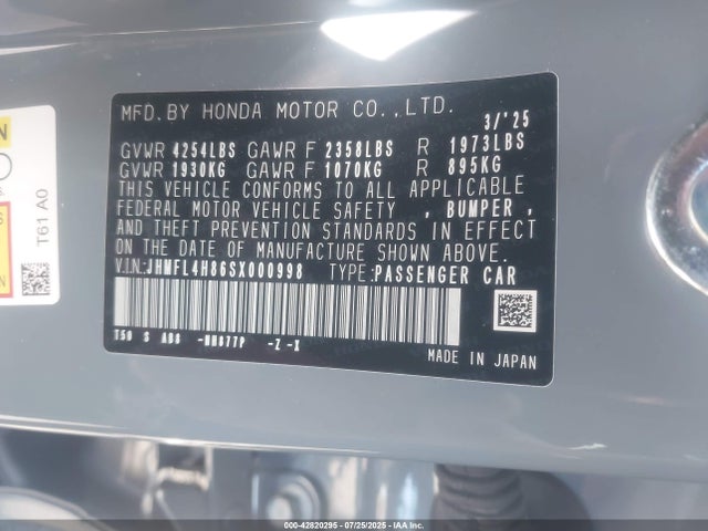 JHMFL4H86SX000998 Honda lfc3