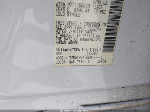 5N1AA0NC8FN614161 Nissan 2015