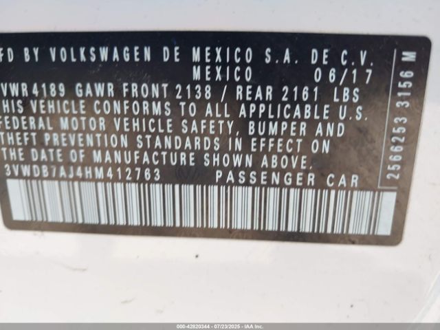 2017 VOLKSWAGEN JETTA 3VWDB7AJ4HM412763 Photo 8