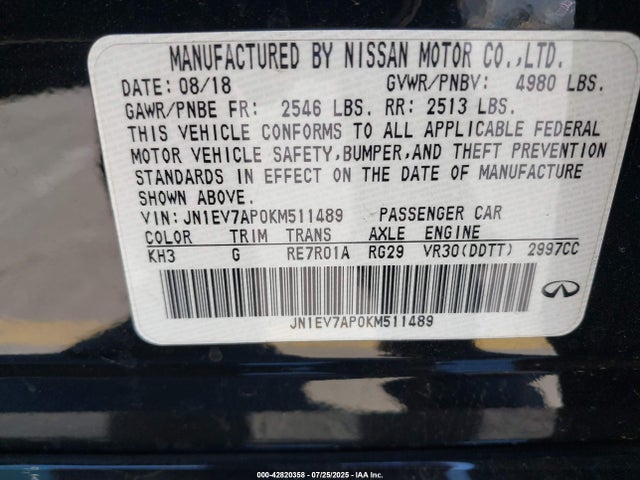 Infiniti Q50 2019 JN1EV7AP0KM511489 Image 9