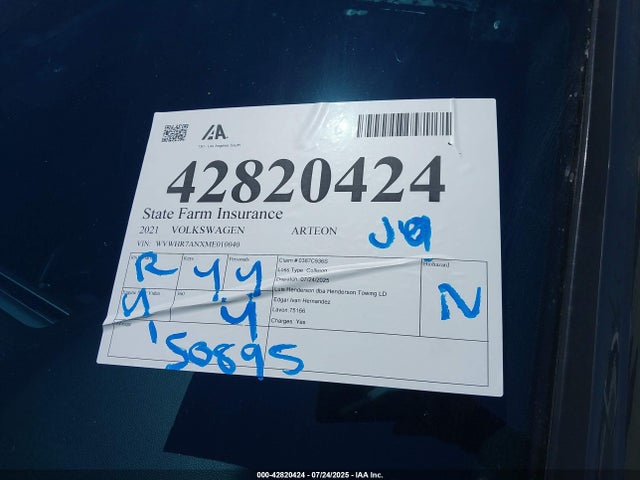 WVWHR7ANXME010040 Volkswagen 2021