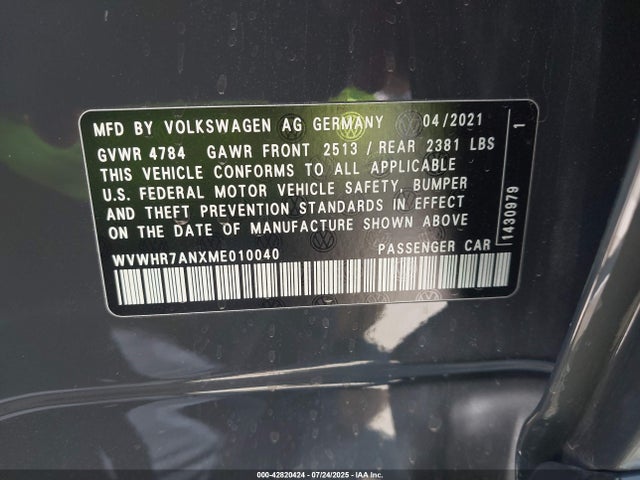WVWHR7ANXME010040 Volkswagen 2021