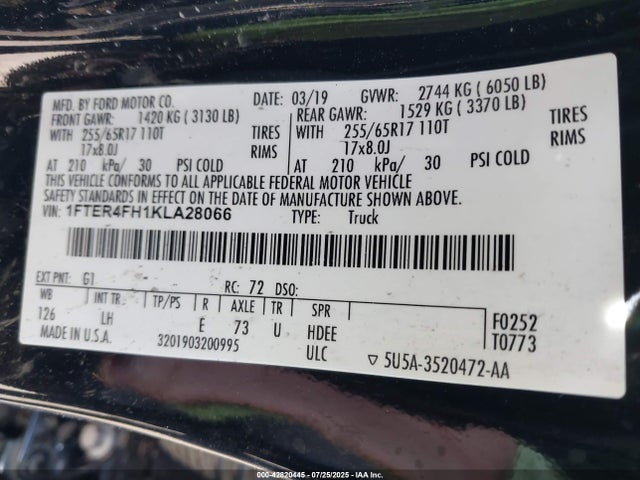 1FTER4FH1KLA28066 Ford Ranger