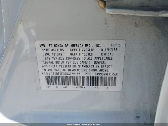 2016 ACURA ILX 19UDE2F37GA022132 Photo 8