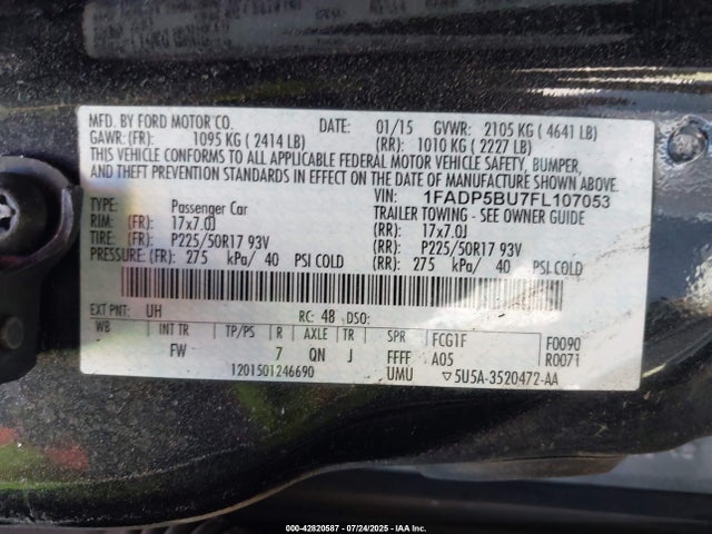 Ford 2015 2015 1FADP5BU7FL107053 Image 9
