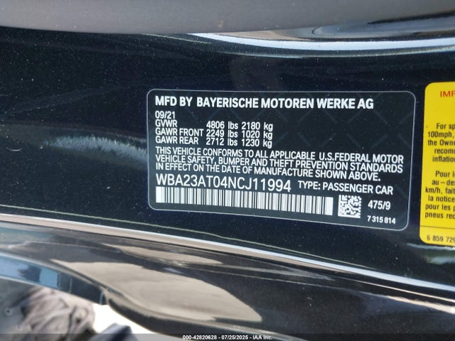 2022 BMW 430I WBA23AT04NCJ11994 Photo 8