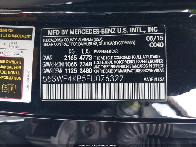 Mercedes-Benz 2015 2015 55SWF4KB5FU076322 Image 9