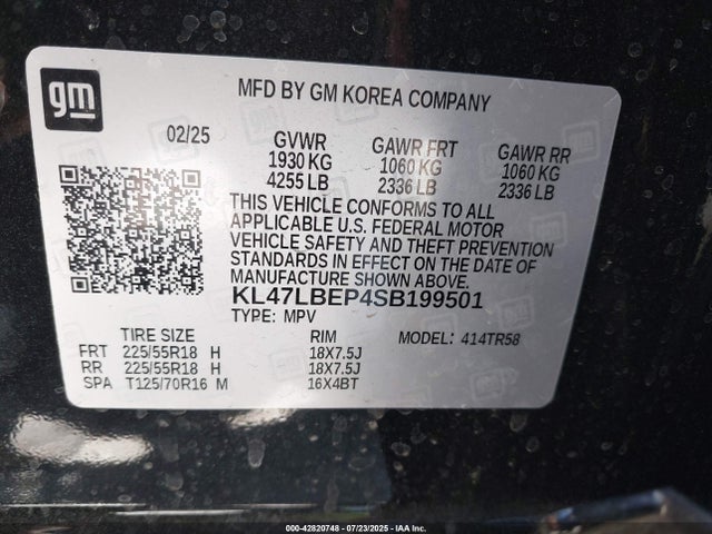 KL47LBEP4SB199501 Buick lbp