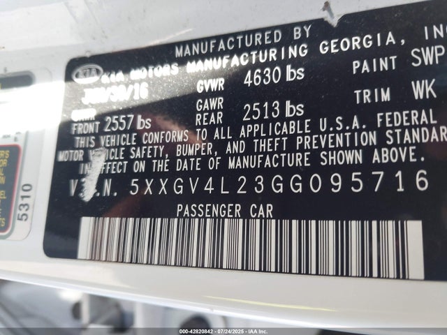 5XXGV4L23GG095716 KIA t-gdi theta ii