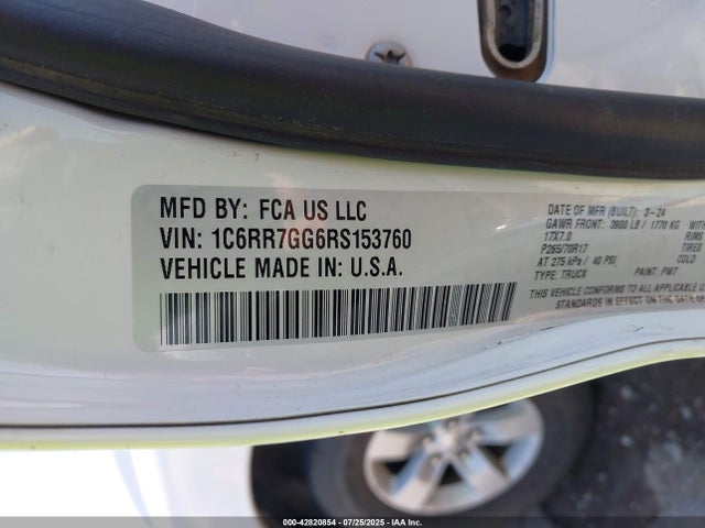 1C6RR7GG6RS153760 RAM 1500