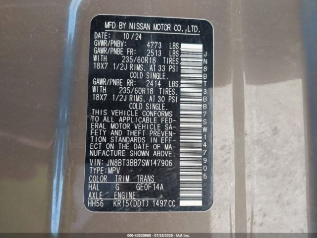 2025 NISSAN ROGUE JN8BT3BB7SW147906 Photo 8