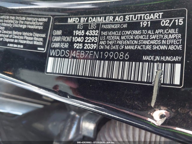 WDDSJ4EB7FN199086 Mercedes-Benz 2015