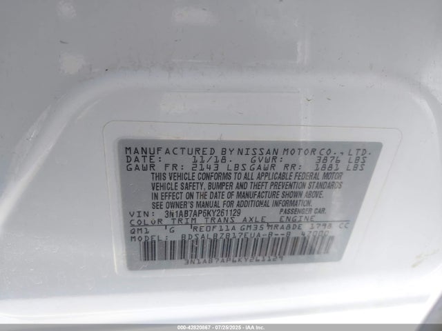 Nissan 2019 2019 3N1AB7AP6KY261129 Image 9