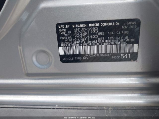 2020 MITSUBISHI OUTLANDER JA4AZ3A33LZ026347 Photo 8