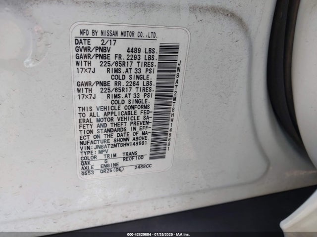 JN8AT2MT8HW148681 Nissan Rogue