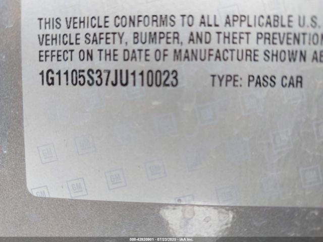 2018 CHEVROLET IMPALA 1G1105S37JU110023 Photo 8