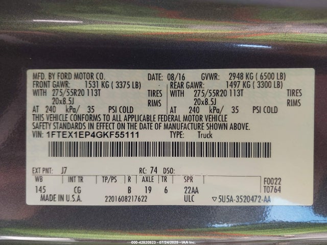 Ford 2016 2016 1FTEX1EP4GKF55111 Image 9