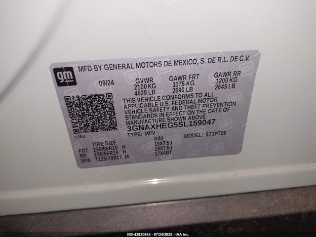 3GNAXHEG5SL159047 Chevrolet lsd
