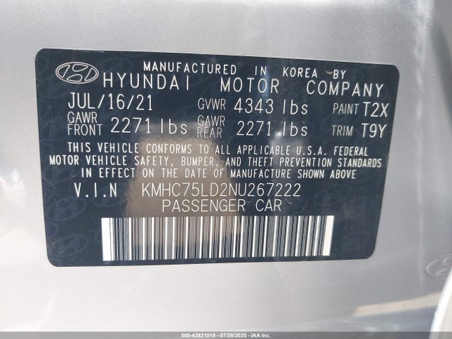 Hyundai gdi kappa 2022 KMHC75LD2NU267222 Image 9