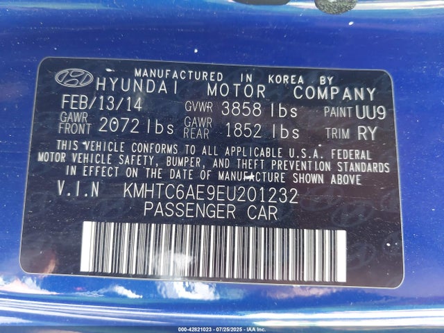 Hyundai dohc t-gdi gamma 2014 KMHTC6AE9EU201232 Image 9