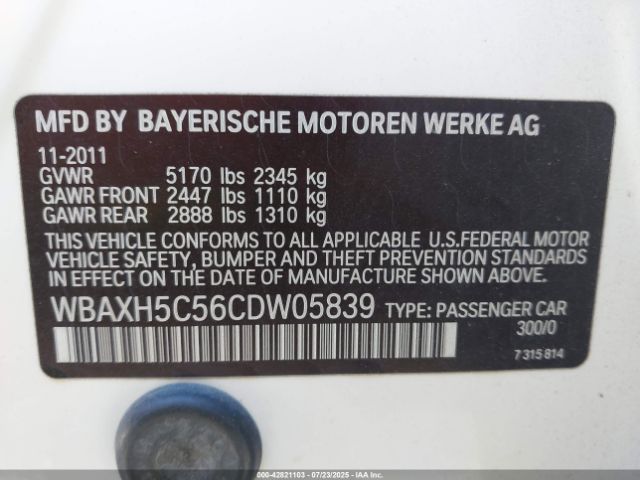 2012 BMW 528I WBAXH5C56CDW05839 Photo 8