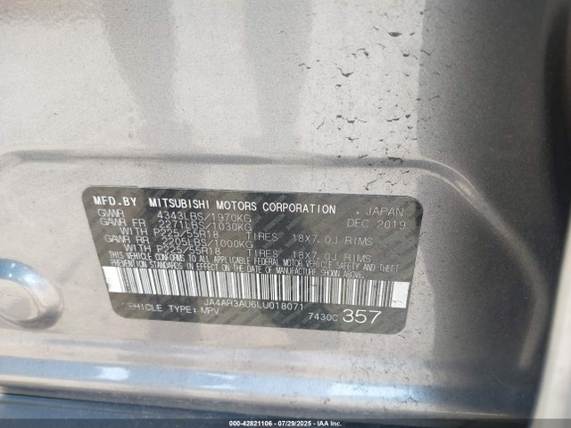 2020 MITSUBISHI OUTLANDER SPORT JA4AR3AU6LU018071 Photo 8