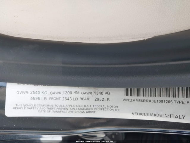 2014 MASERATI QUATTROPORTE ZAM56RRA3E1081206 Photo 8