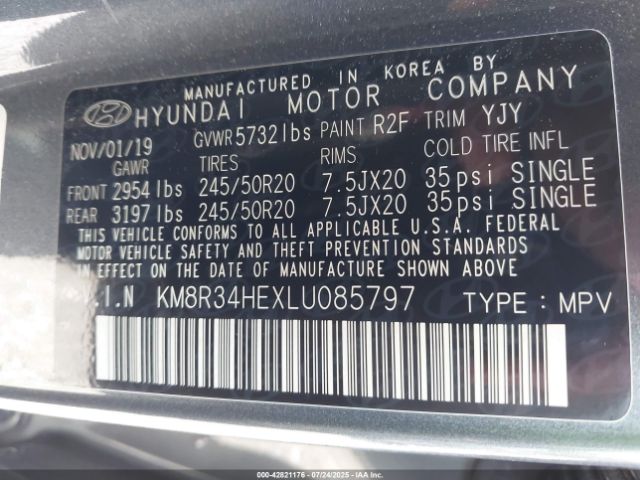 2020 HYUNDAI PALISADE KM8R34HEXLU085797 Photo 8