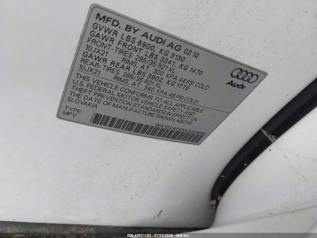 2010 AUDI Q7 WA1DVAFE5AD005694 Photo 8