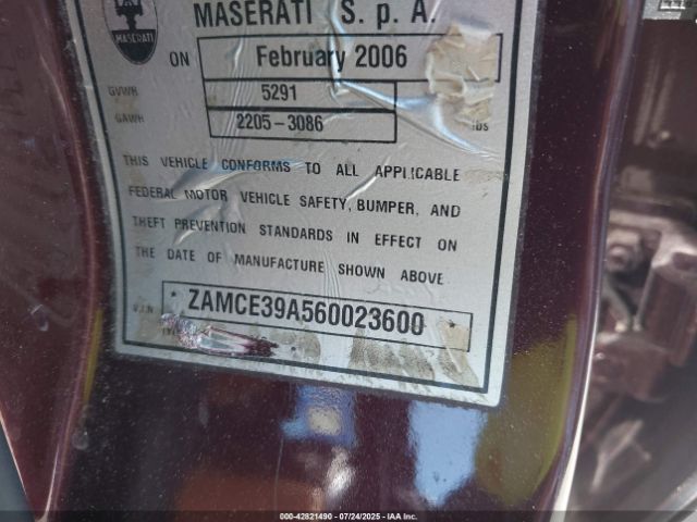 2006 MASERATI QUATTROPORTE ZAMCE39A560023600 Photo 8