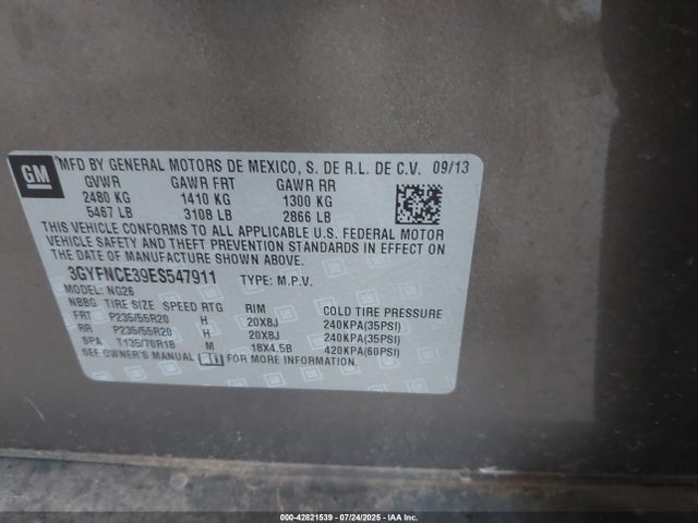 3GYFNCE39ES547911 Cadillac lfx - vvt, e85 max, aluminum
