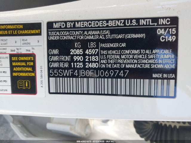 55SWF4JB0FU069747 Mercedes-Benz C-Class