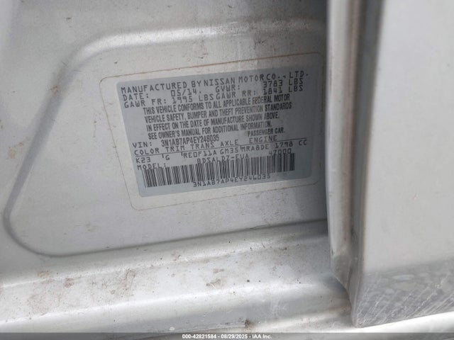3N1AB7AP4EY246035 Nissan 2014