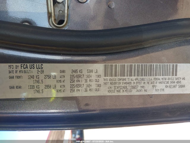 3C4PDCAB9LT199657 Dodge Journey
