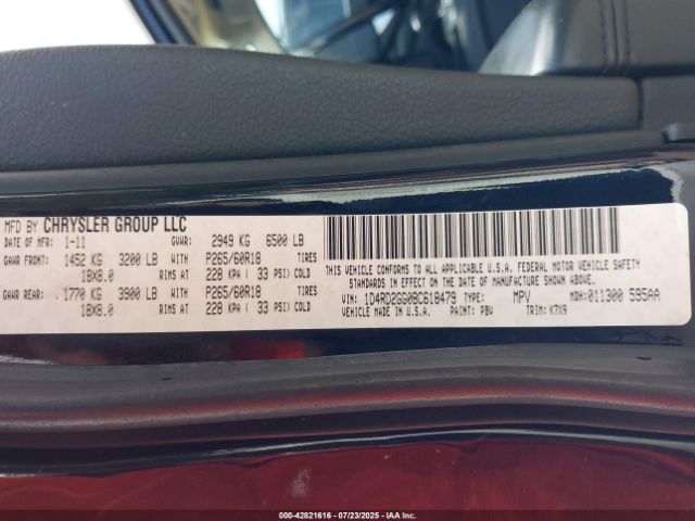 2011 DODGE DURANGO 1D4RD2GG0BC618479 Photo 8