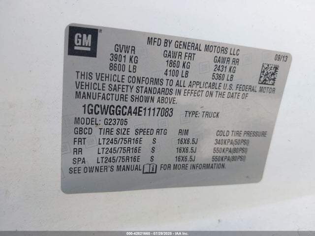 1GCWGGCA4E1117083 Chevrolet l20 - flex fuel(gas/ethanol), iron