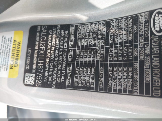 Land Rover aj20p 2020 SALCJ2FX1LH877525 Image 9