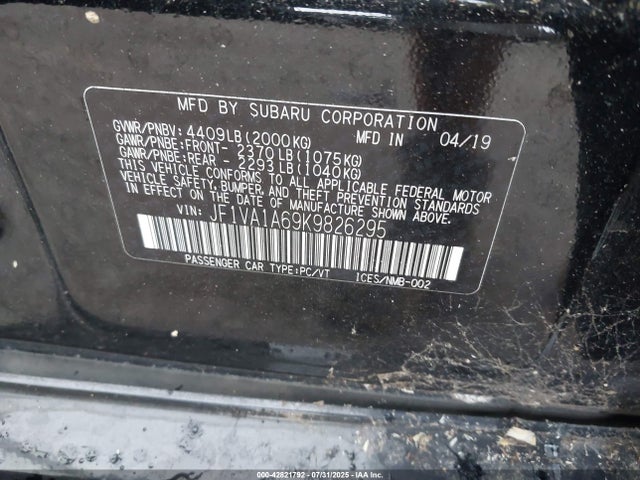Subaru dib 2019 JF1VA1A69K9826295 Image 9