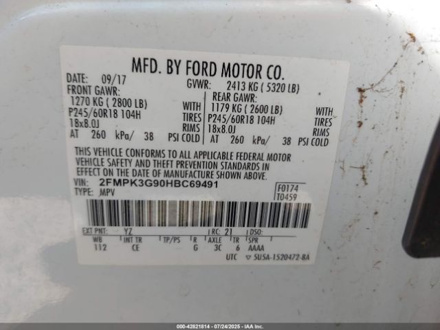 2017 FORD EDGE 2FMPK3G90HBC69491 Photo 8
