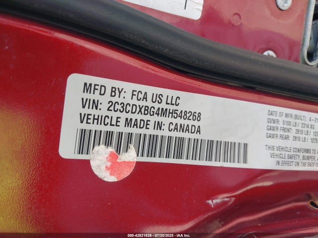 Dodge Charger 2021 2C3CDXBG4MH548268 Image 9