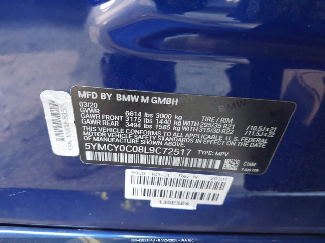 5YMCY0C08L9C72517 BMW X6