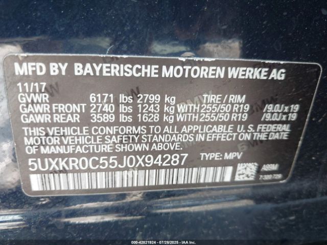 2018 BMW X5 5UXKR0C55J0X94287 Photo 8