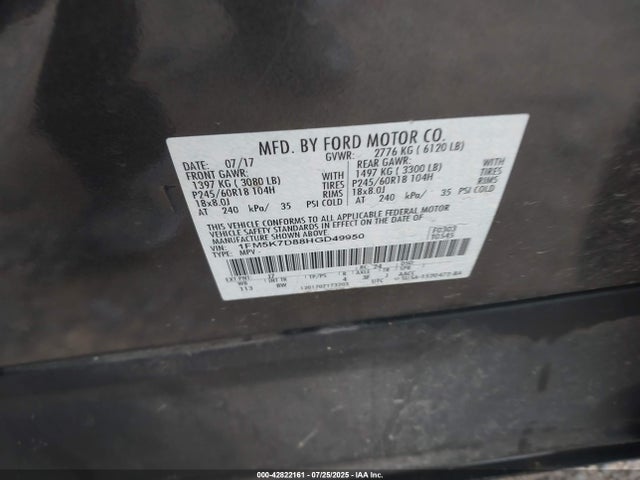 1FM5K7D88HGD49950 Ford 3.5l ti-vct