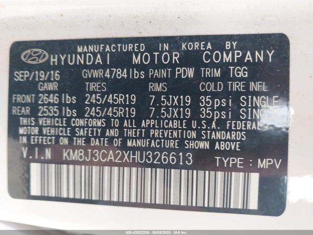 KM8J3CA2XHU326613 Hyundai t-gdi gamma