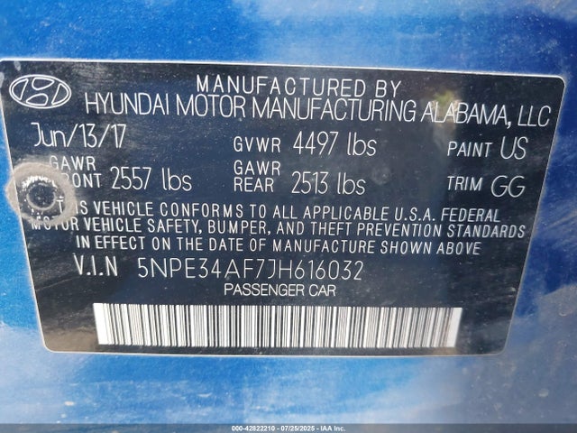 5NPE34AF7JH616032 Hyundai gdi theta-ii