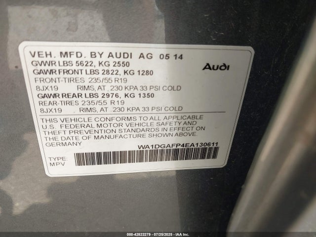 2014 AUDI Q5 WA1DGAFP4EA130611 Photo 8