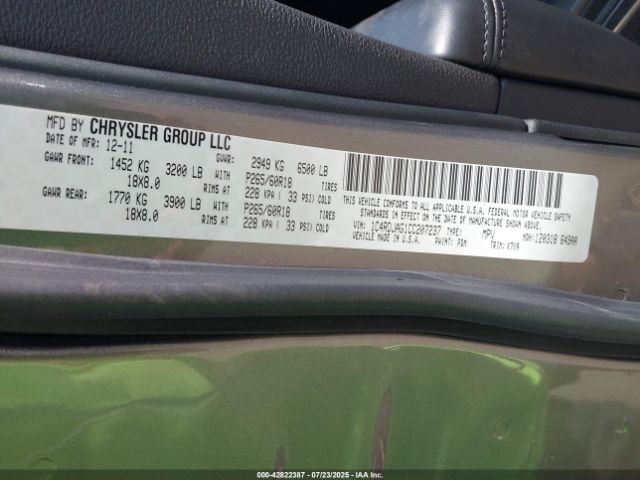 2012 DODGE DURANGO 1C4RDJAG1CC207237 Photo 8
