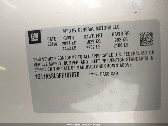 Chevrolet lkw 2015 1G11A5SL0FF107070 Image 9
