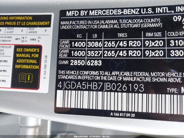 4JGDA5HB7JB026193 Mercedes-Benz m276